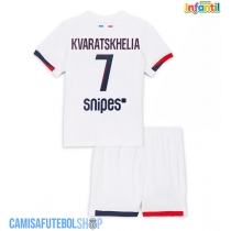 Camisa de time de futebol Paris Saint-Germain Khvicha Kvaratskhelia #7 Replicas 2º Equipamento Infantil 2025-26 Manga Curta (+ Calças curtas)